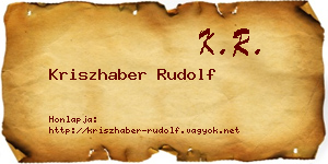 Kriszhaber Rudolf névjegykártya