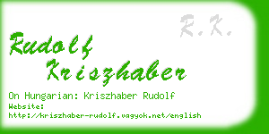 rudolf kriszhaber business card
